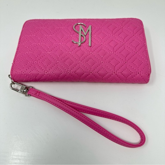 Steve Madden Bangelo Zip Around Wallet Wristlet Pink - Picture 1 of 13